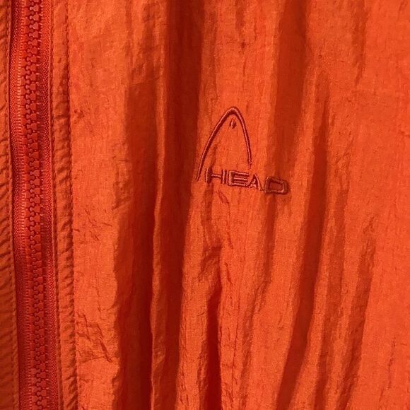 Vintage Head Red Nylon Zip Up Mens Windbreaker   Size Large - Picture 4 of 9